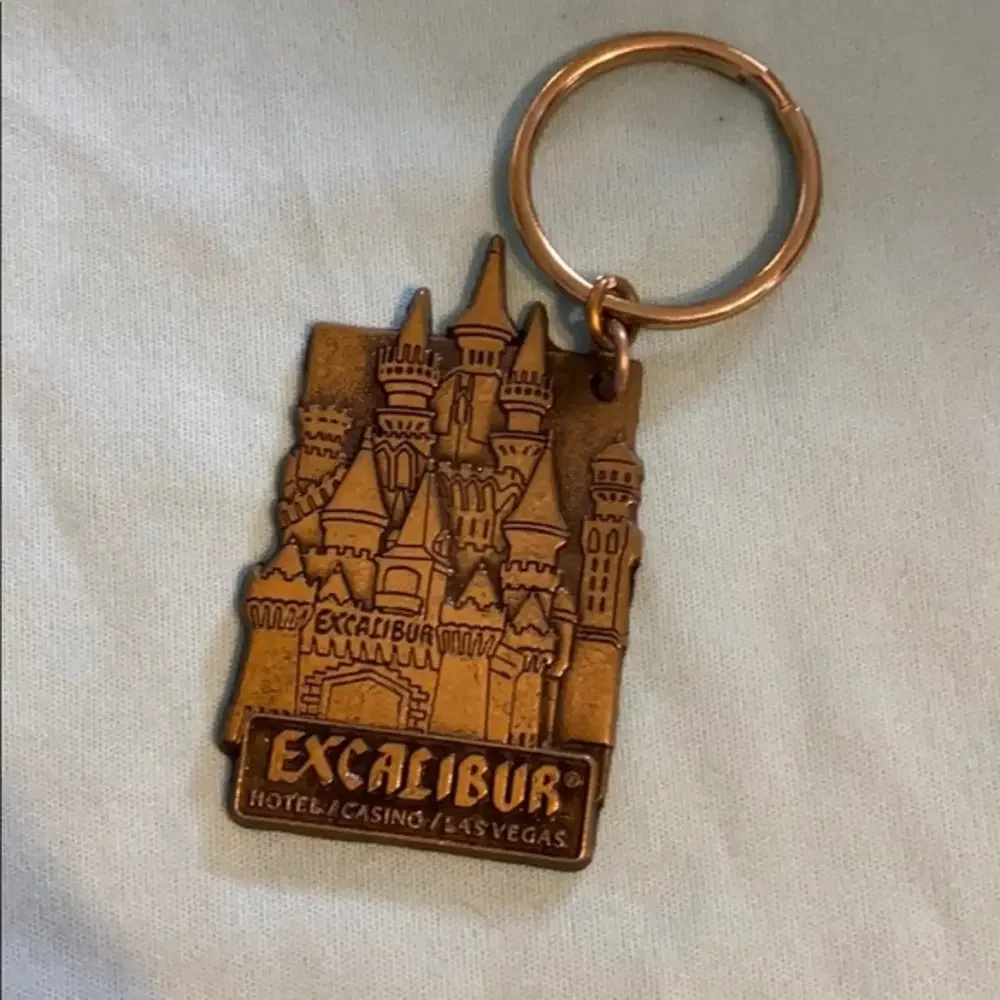 Vintage Excalibur Hotel Casino Las Vegas Castle Metal Souvenir Keychain